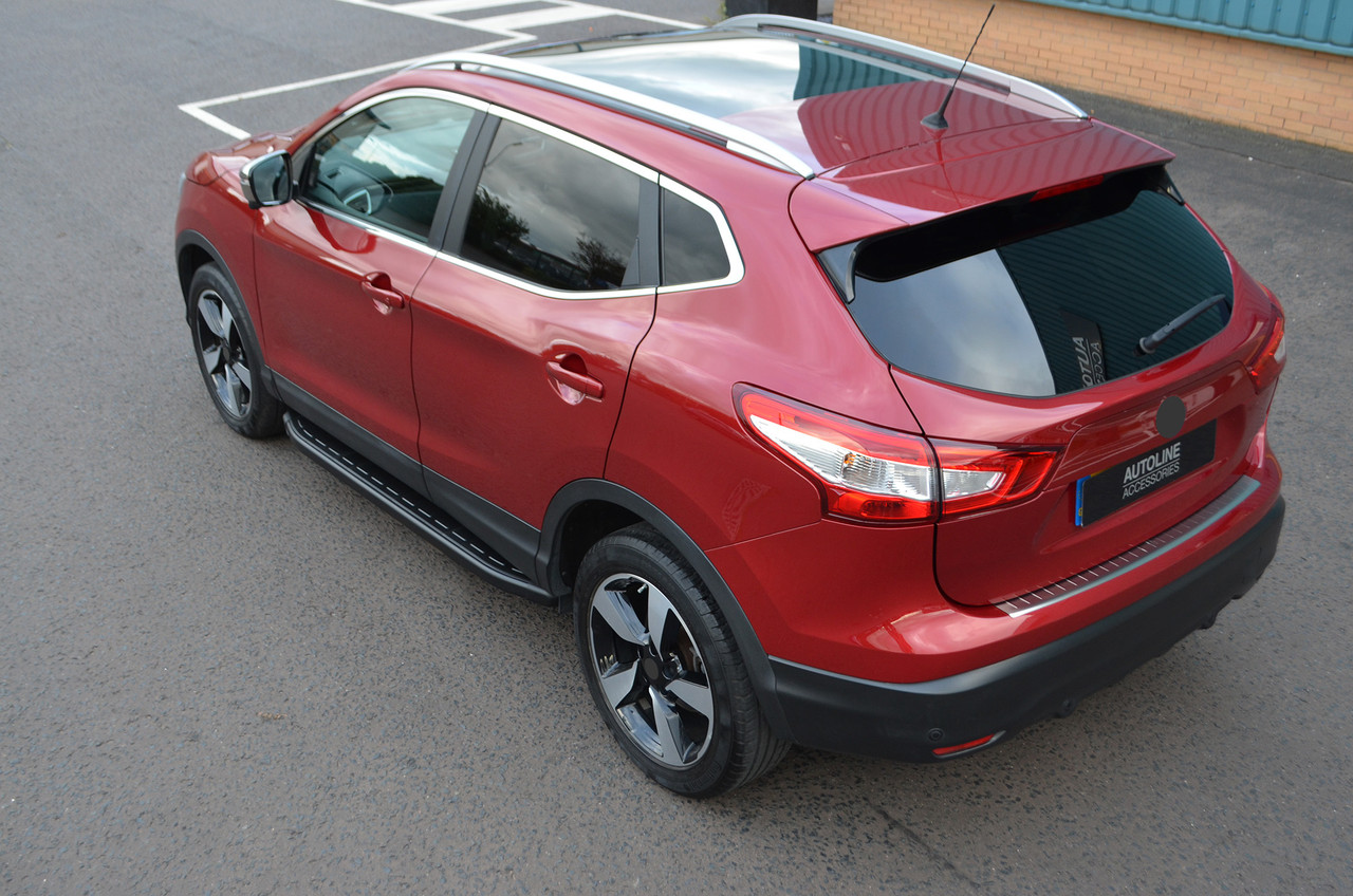 Black Aluminium Side Steps Bars Running Boards To Fit Nissan Qashqai (2006-14)