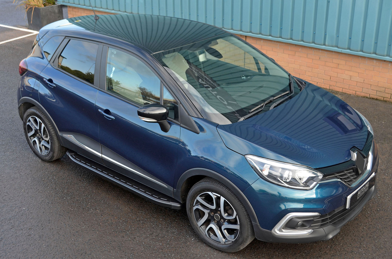 Black Aluminium Side Steps Bars Running Boards To Fit Renault Captur (2013+)