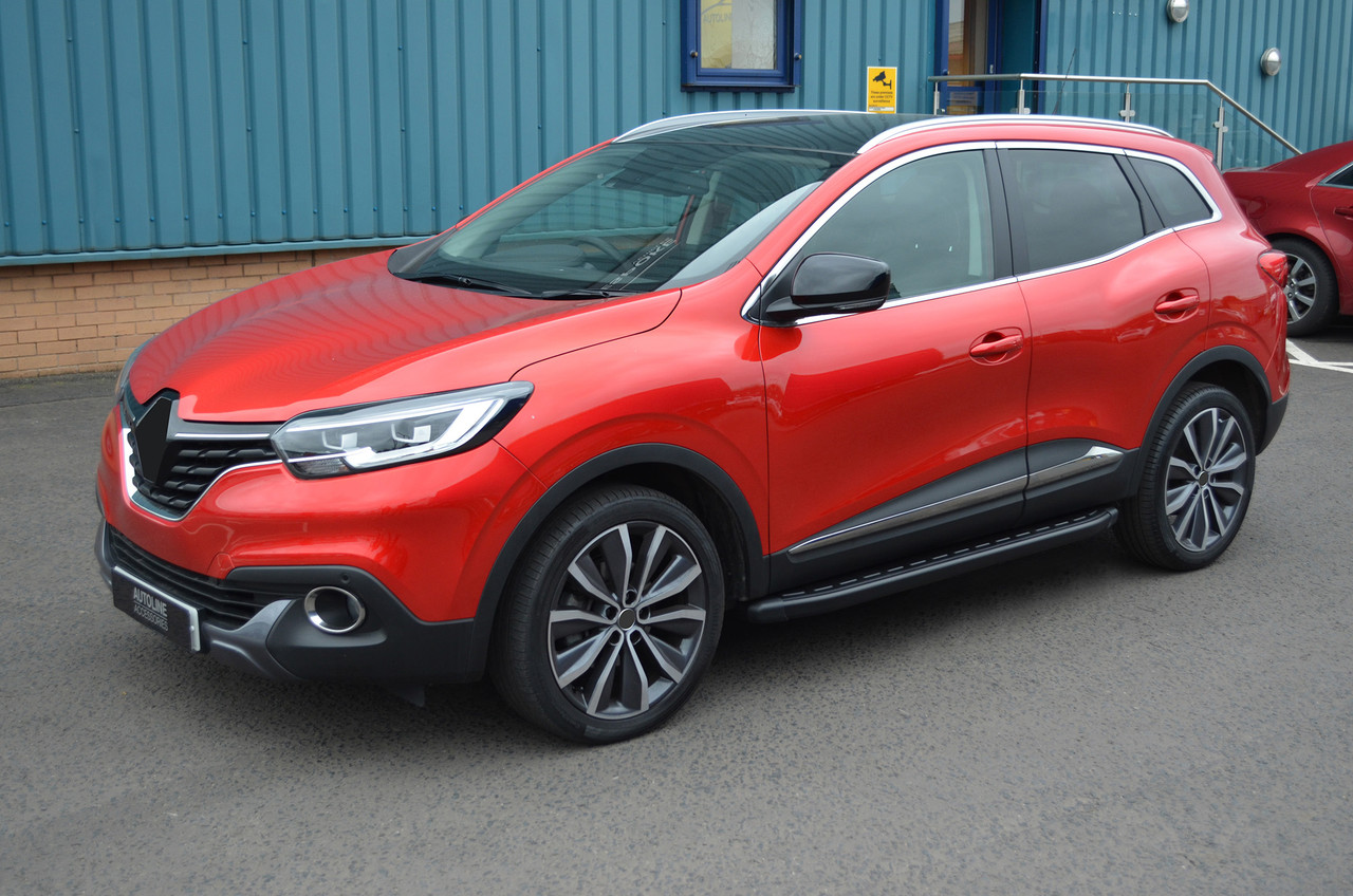 Black Aluminium Side Steps Bars Running Boards To Fit Renault Kadjar (2016+)