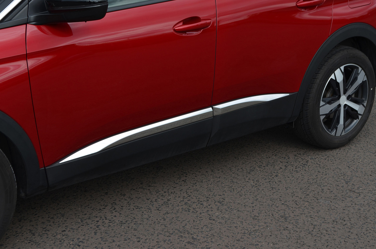 Chrome Side Door Accent Trim Streamer Set Covers To Fit Peugeot 3008 (2017+)