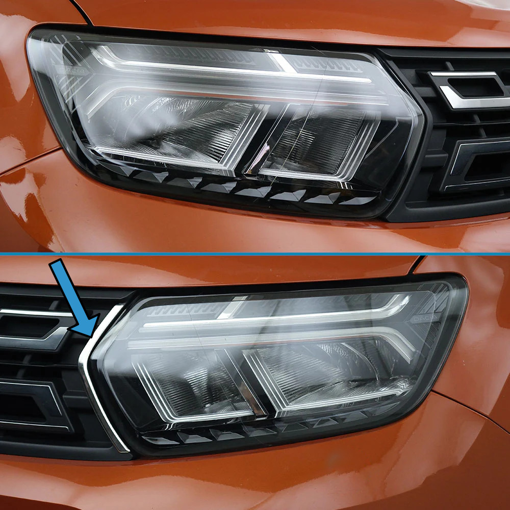 Chrome Front Grille / Headlight Trim Covers To Fit Dacia Duster (2018-24)