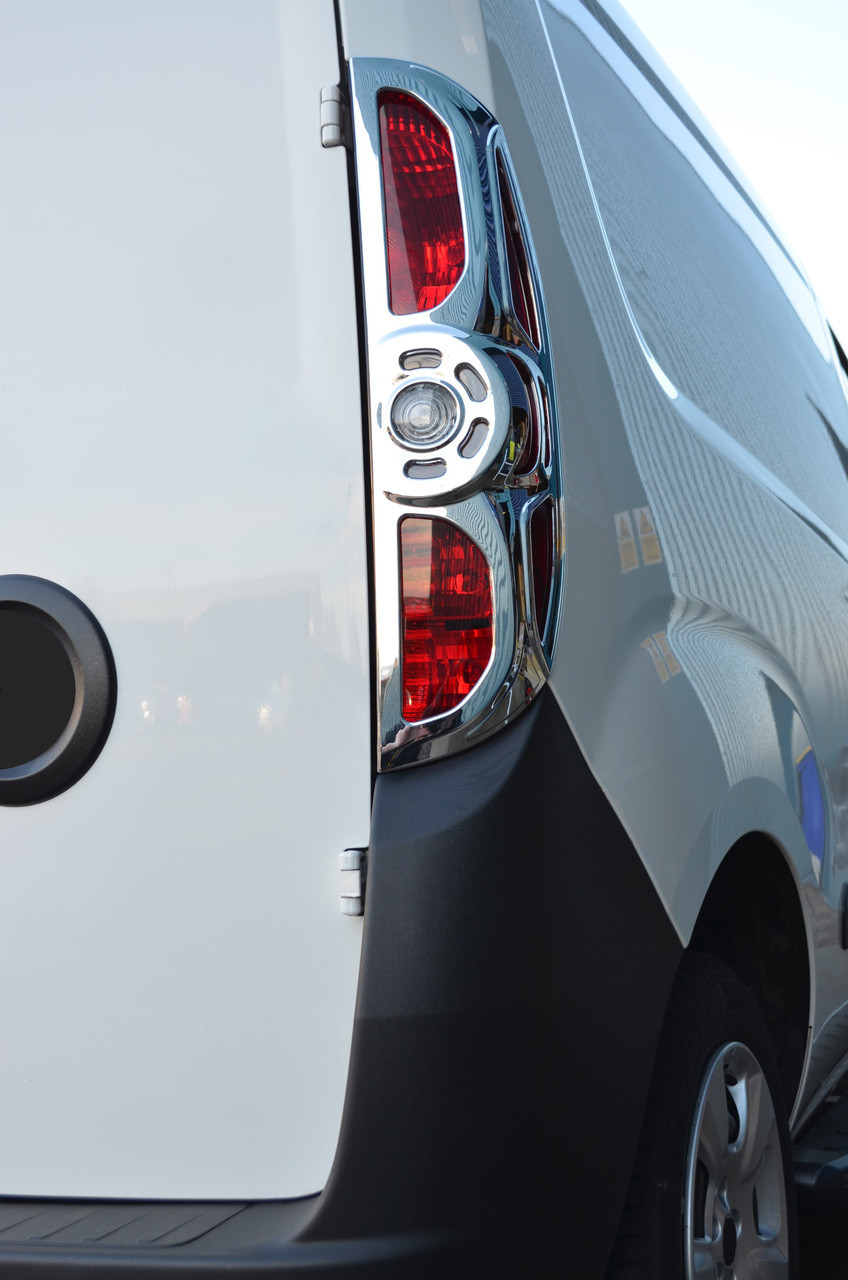 Chrome Rear Tail Light Surrounds Trim Covers Set To Fit Fiat Doblo (2010-14)