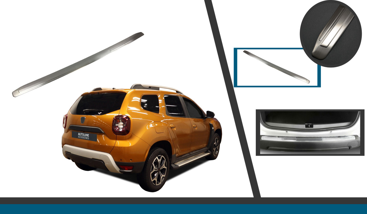 Brushed Satin Bumper Protector Sill Trim Cover To Fit Dacia Duster (2018-2024)