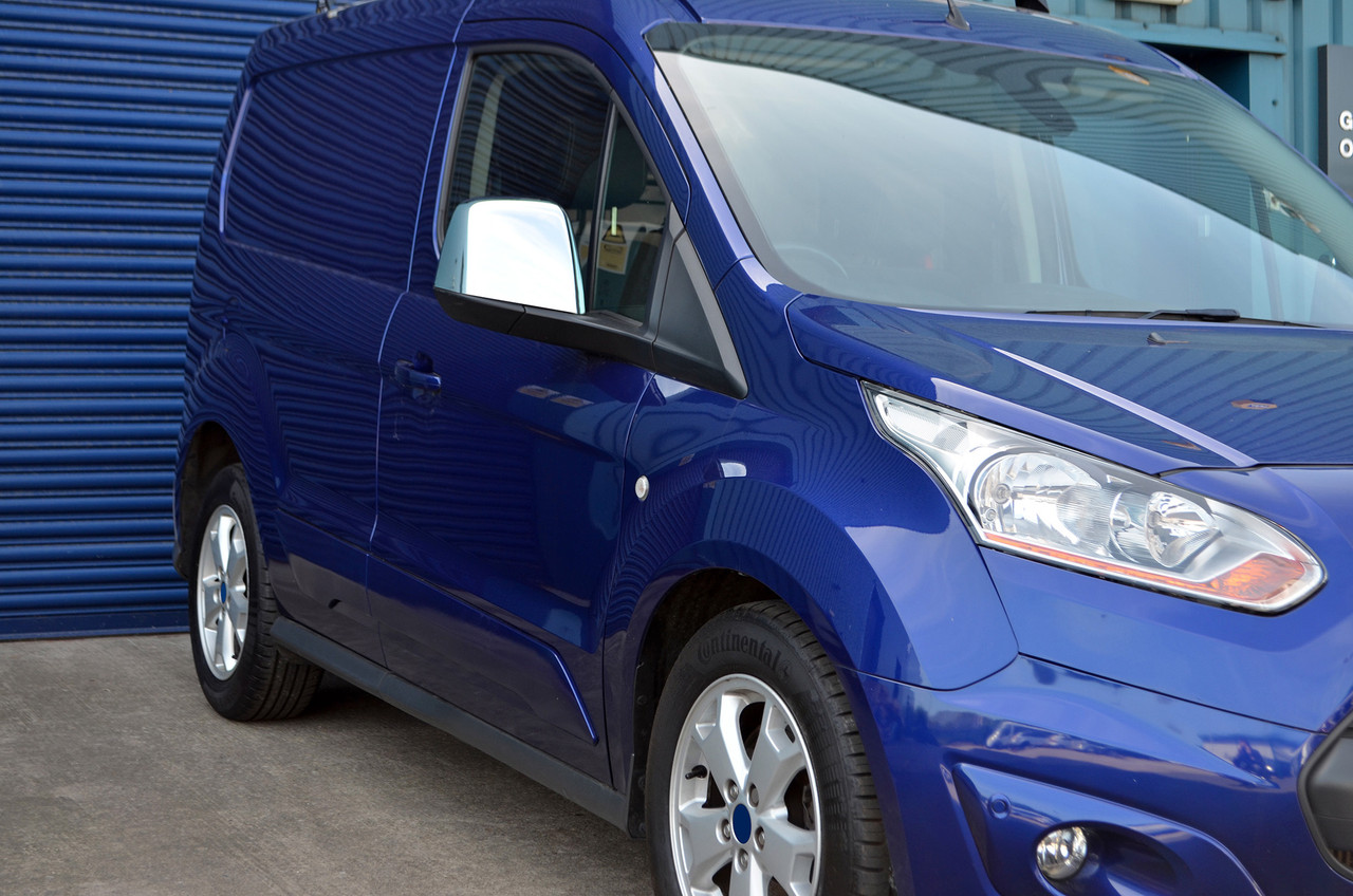 Chrome Wing Mirror Trim Covers Set To Fit Ford Transit Connect (2012+)