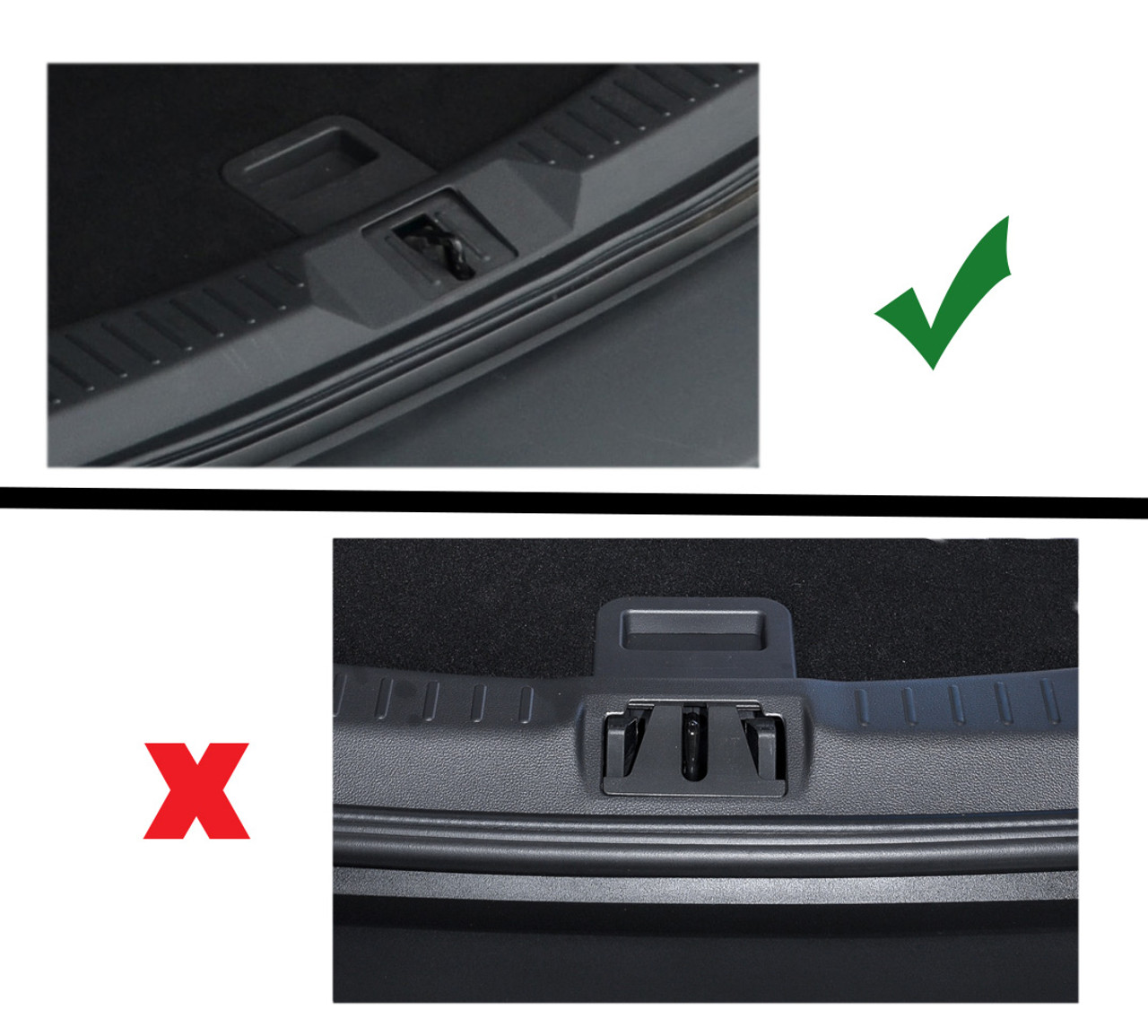 Black Chrome Inner Rear Bumper Protector Sill Covers To Fit Ford Kuga (2013-16)