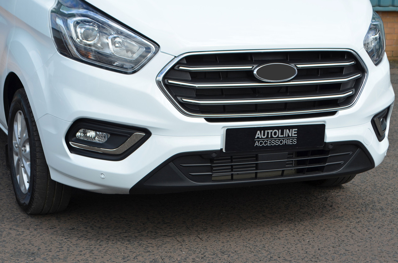 Chrome Fog Light Lamp Trim Covers Set To Fit Ford Transit Custom (2018+)