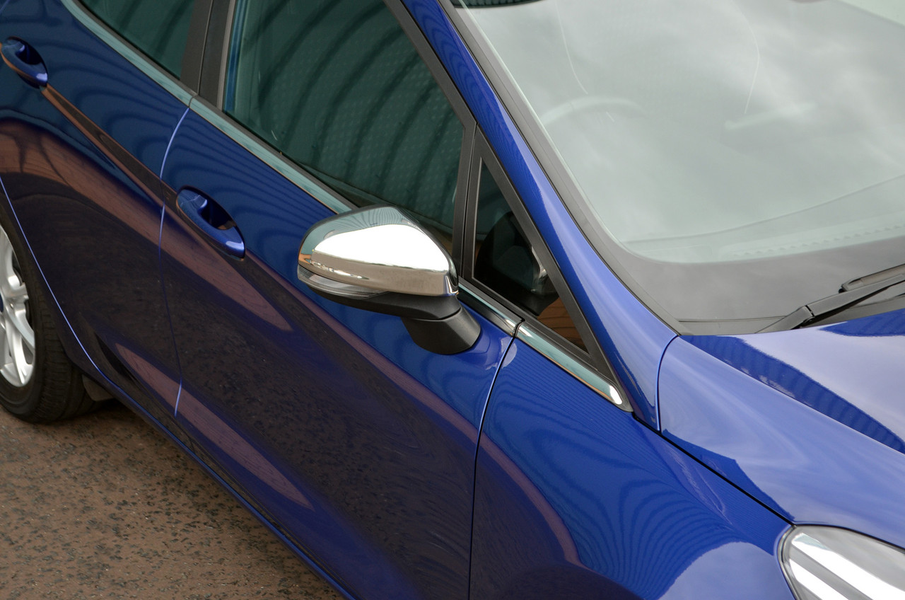 Chrome Wing Mirror Trim Covers Set To Fit Ford Fiesta (2018+)