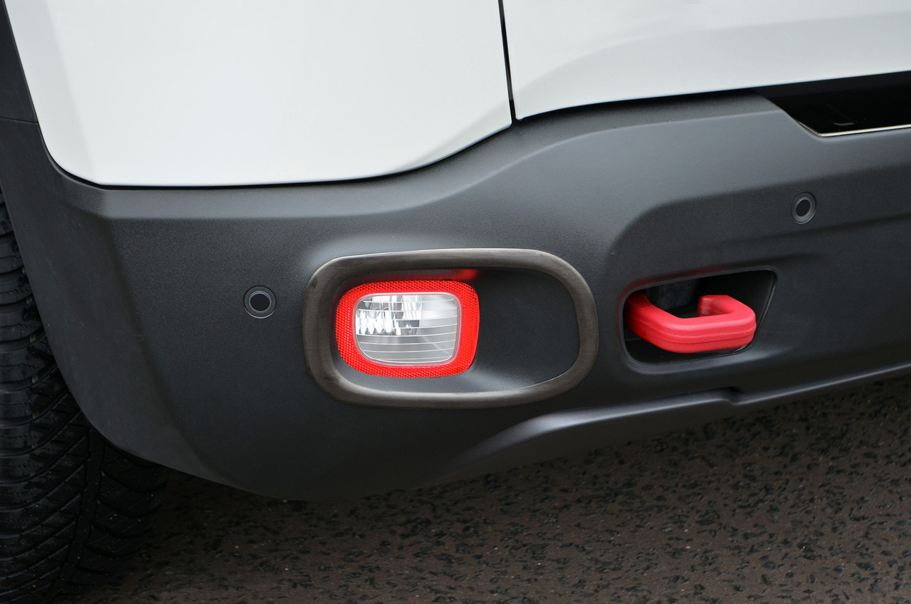Brushed Satin Black Rear Reflector Fog Lamp Trims To Fit Jeep Renegade (2015+)