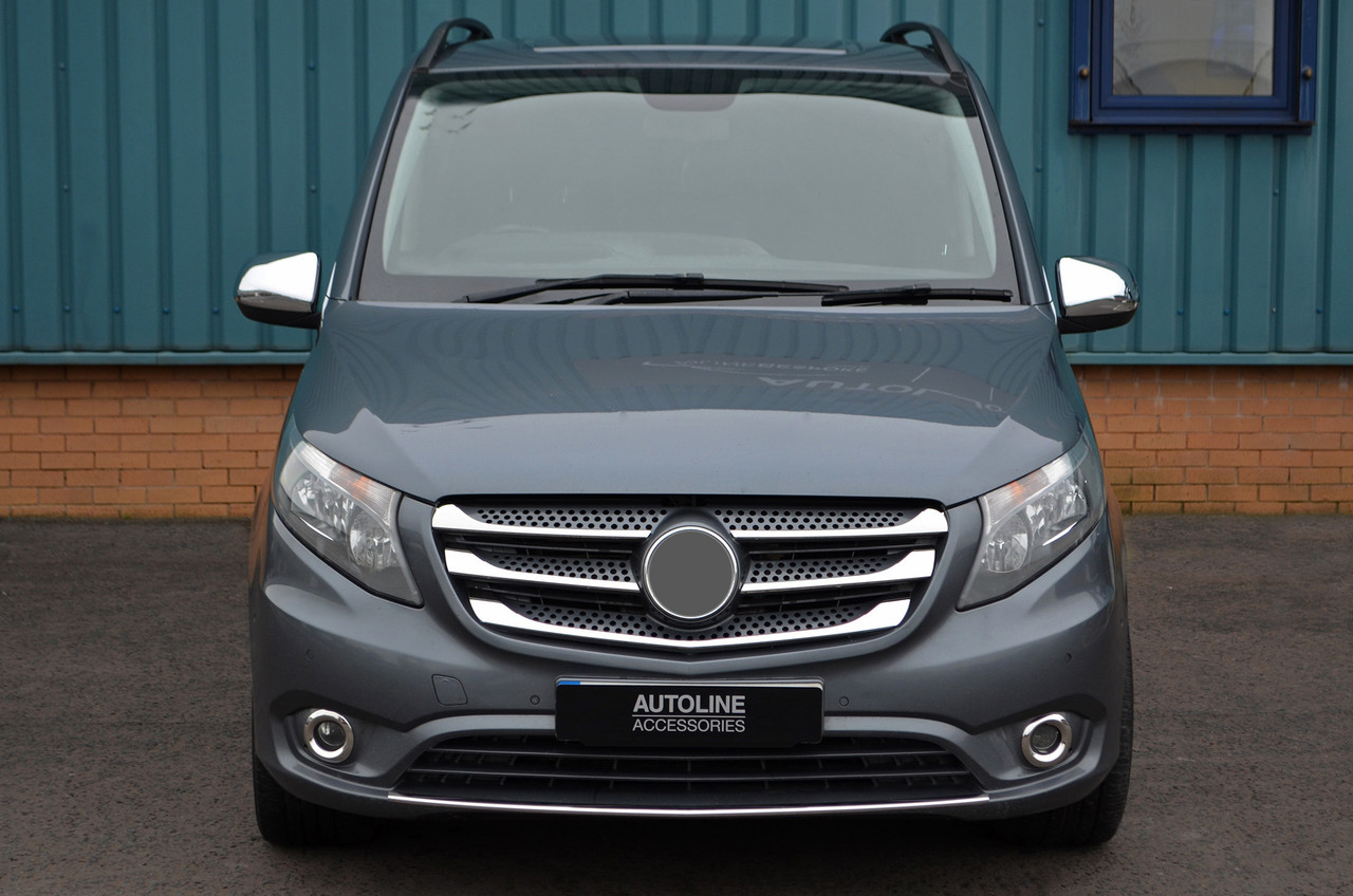 Chrome Front Bumper Diffuser Accent Trim To Fit Mercedes-Benz Vito W447 (2015-23)