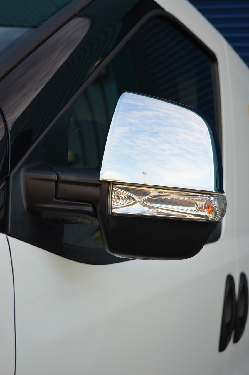 Chrome Wing Mirror Trim Set Covers To Fit Fiat Doblo (2010+)