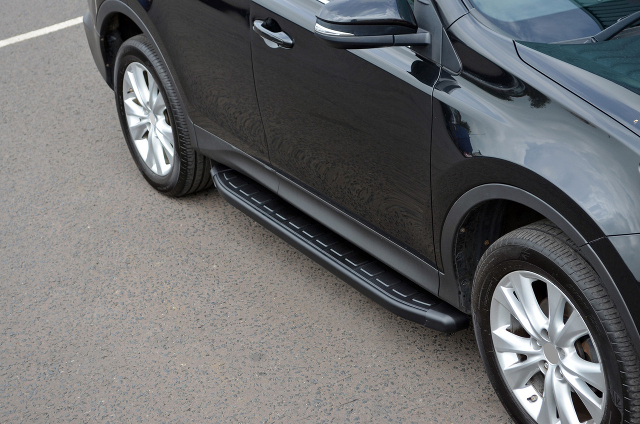 Black Aluminium Side Steps Bars Running Boards To Fit Toyota Rav4 (2013+)