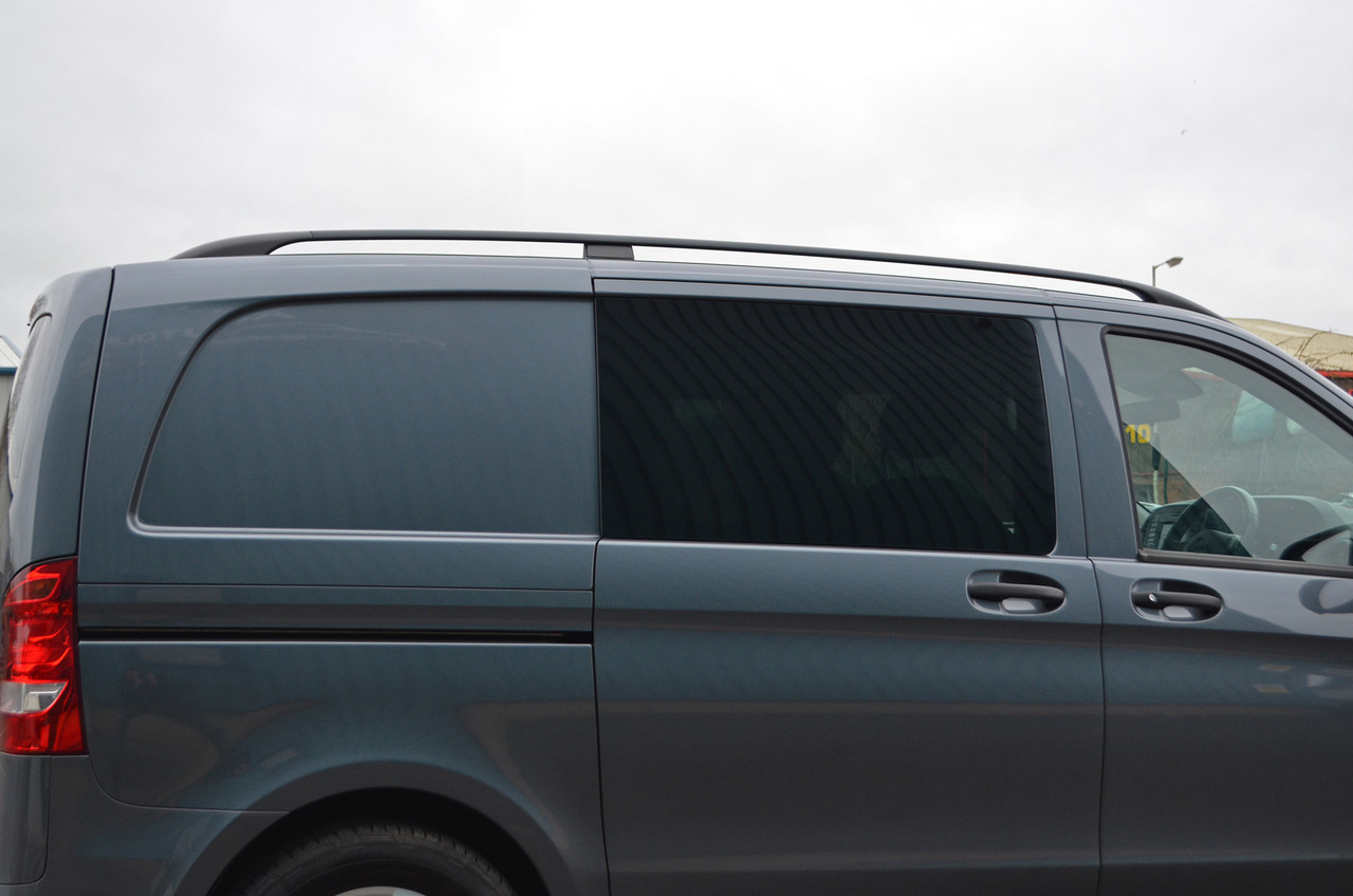 Black Roof Rack Bars Side Rails To Fit Compact L1 Mercedes Vito W447 (2015+)
