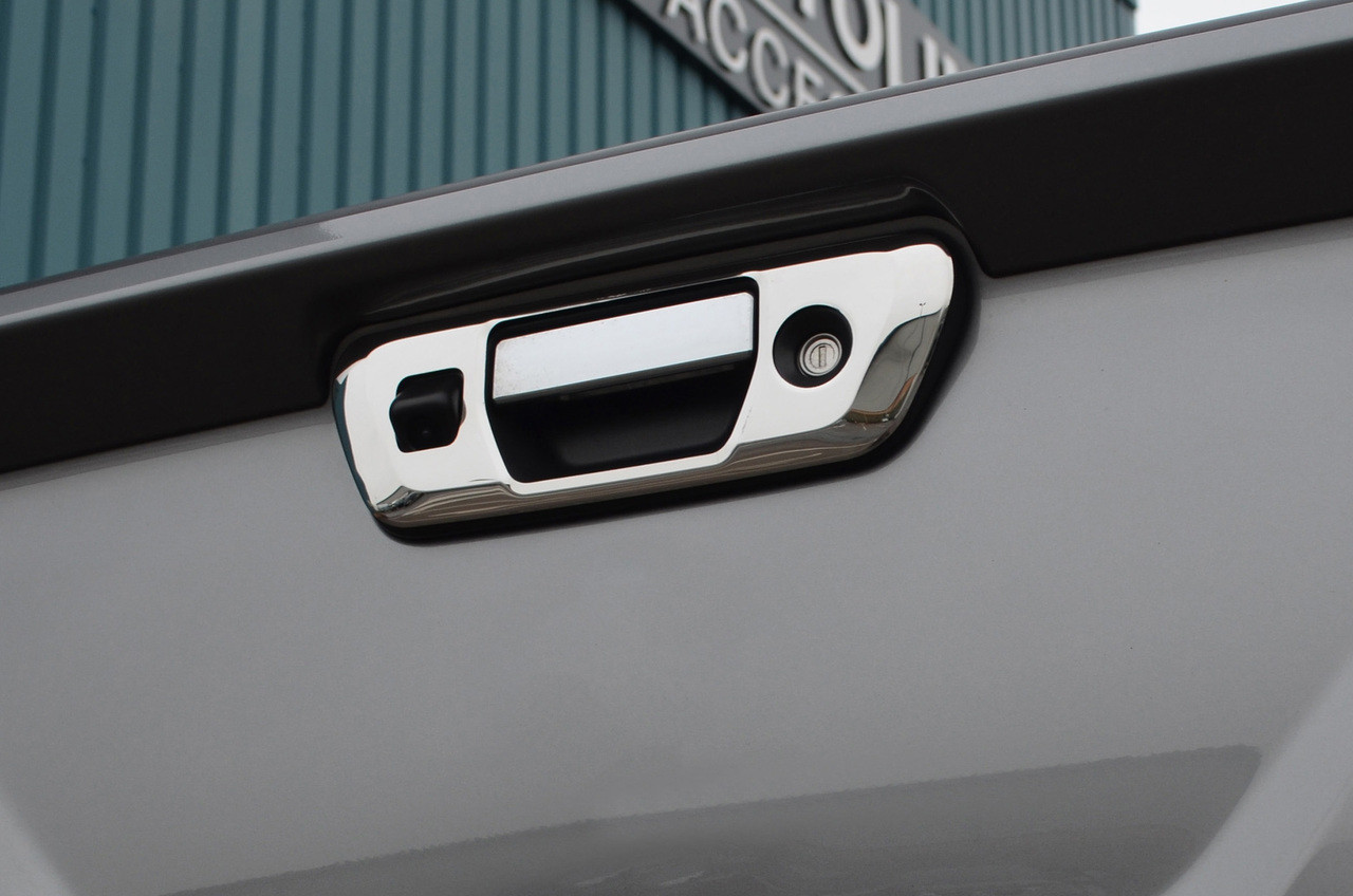 Chrome Rear Door Handle Tailgate Trim Cover To Fit Renault Alaskan 17+ W/Camera