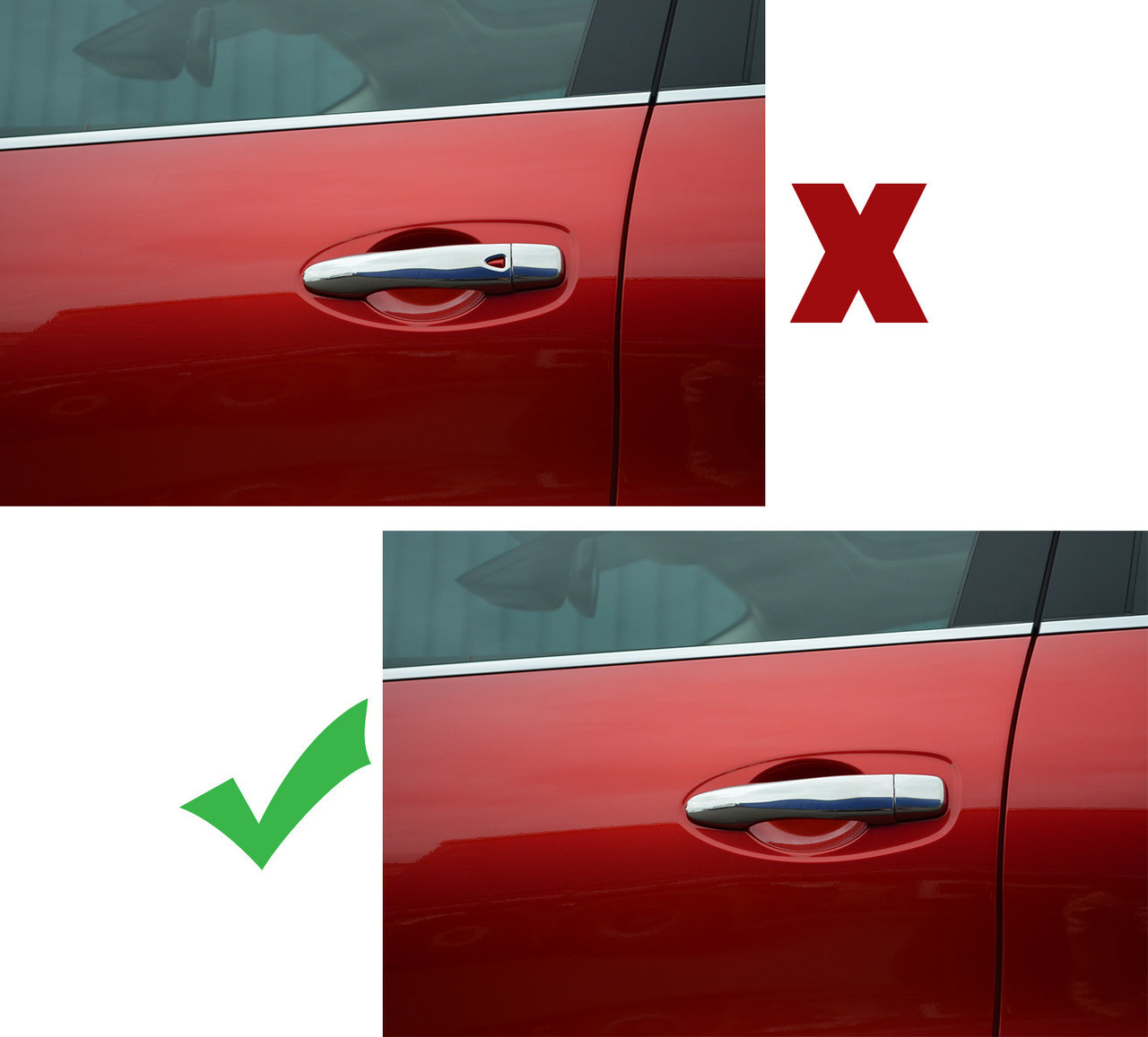 Chrome Door Handle Trim Set Covers (No I-Key) To Fit Renault Alaskan (2017+)