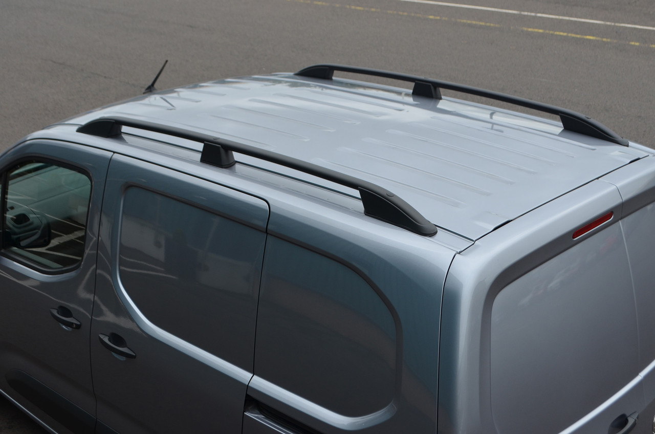 Black Aluminium Roof Rack Rails Side Bars To Fit L1 Peugeot Partner (2019+)  - Autoline Accessories Limited