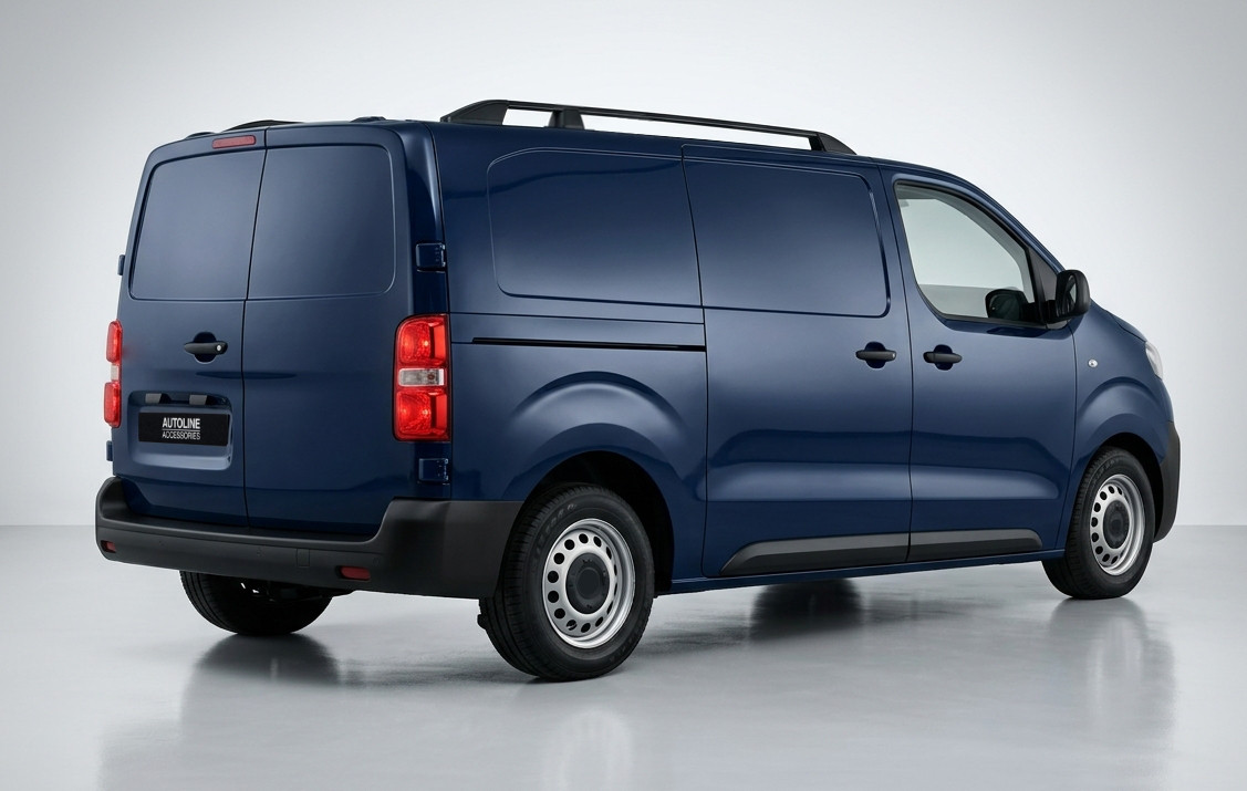 Black Aluminium Roof Rack Rails Side Bars To Fit M (L2) Citroen Dispatch 2016+