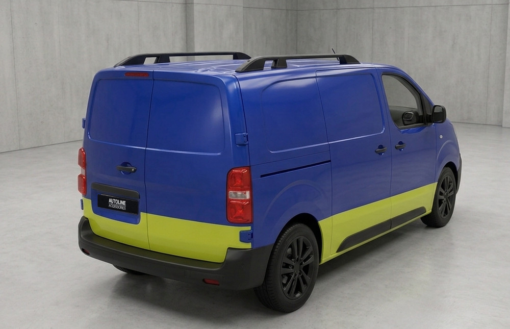 Black Aluminium Roof Rack Rails Side Bars To Fit M (L2) Citroen Dispatch 2016+