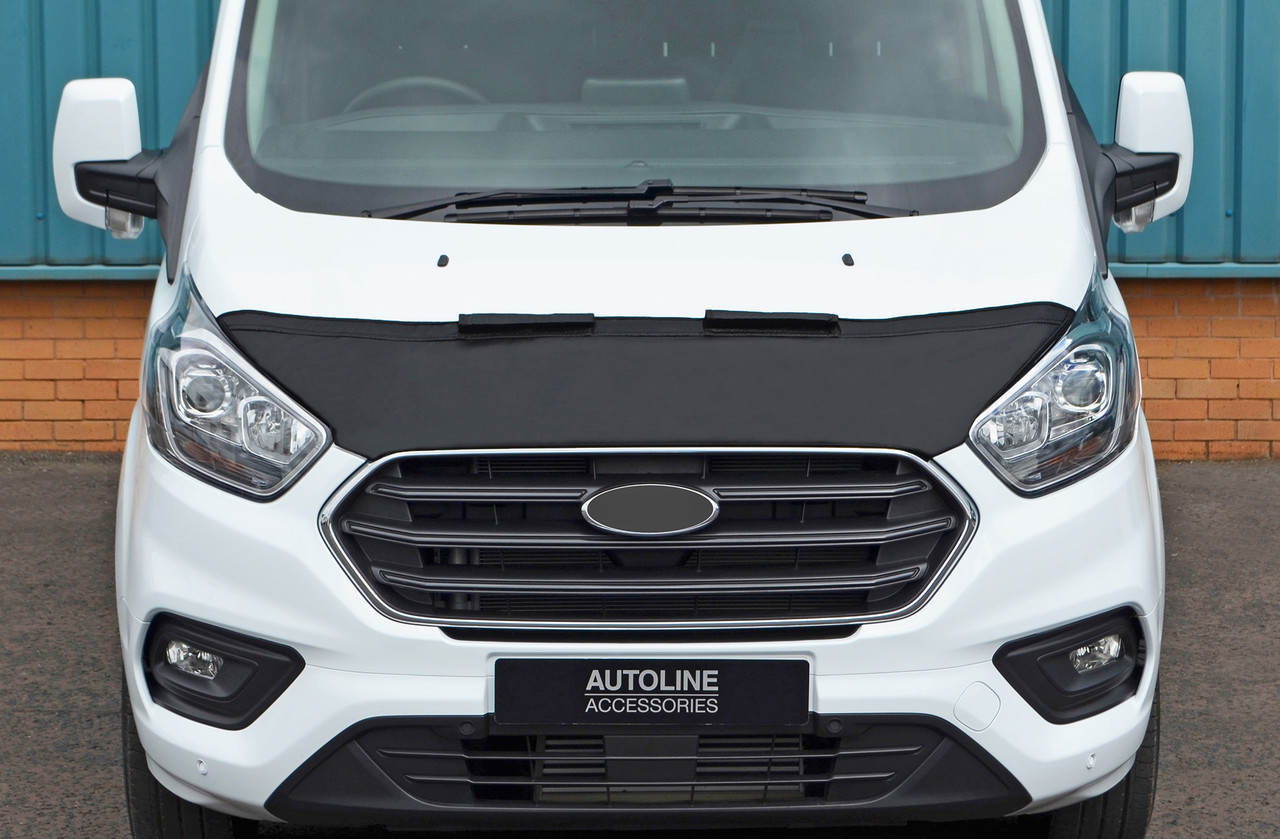 Black Bonnet Bra / Protector To Fit Ford Transit Custom (2018+)