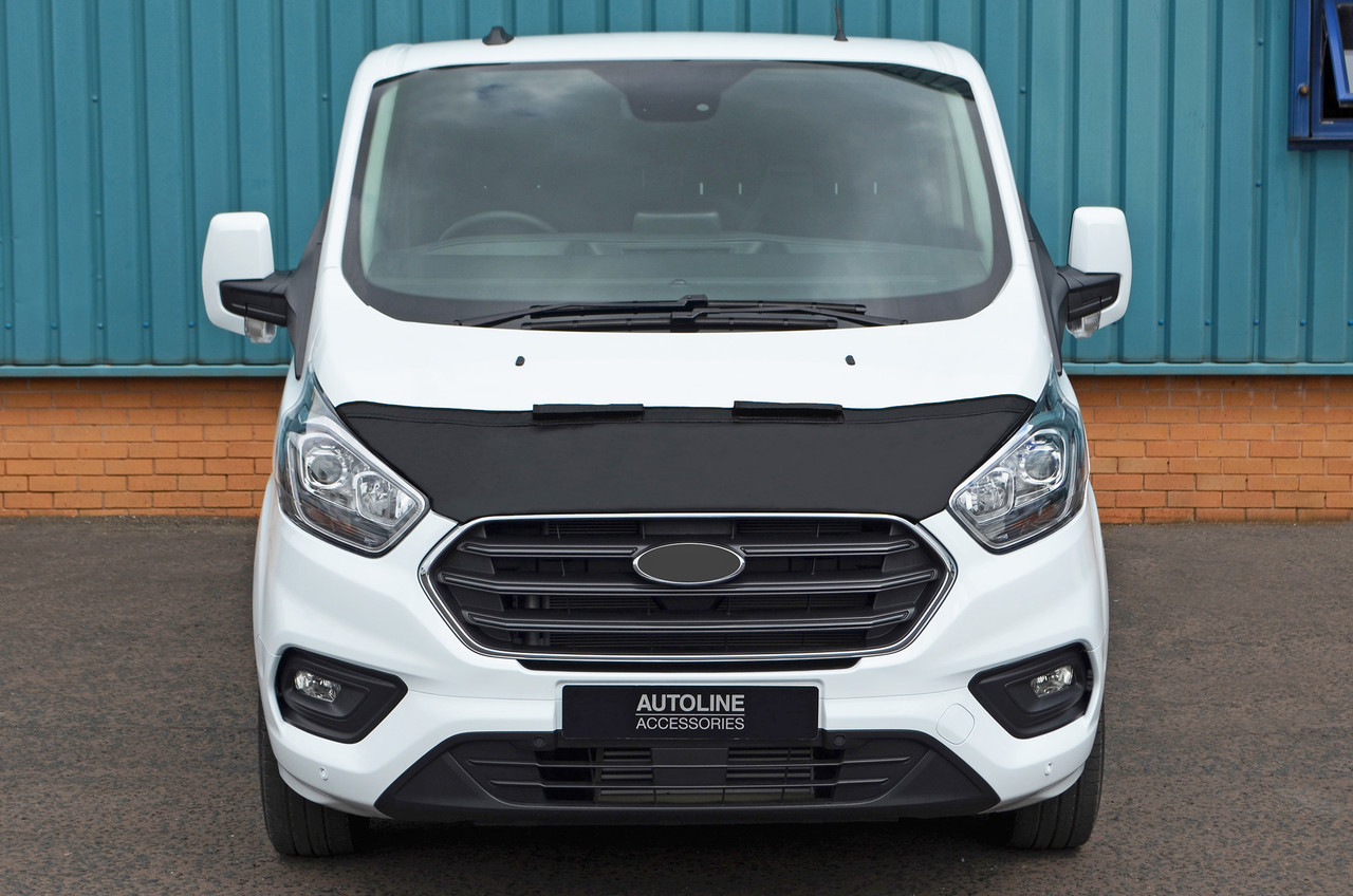Black Bonnet Bra / Protector To Fit Ford Transit Custom (2018+)