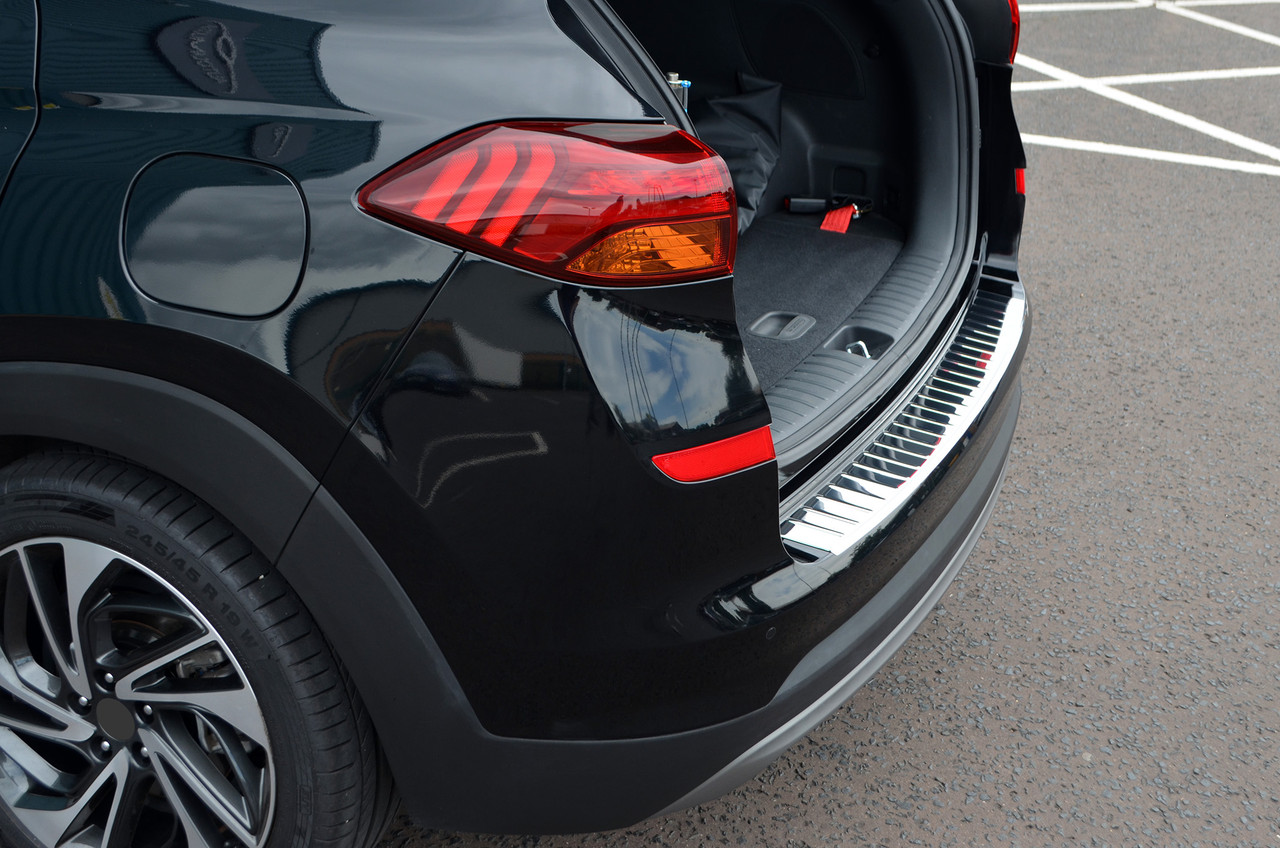 Chrome Rear Bumper Protector Sill Trim Cover To Fit Hyundai Tucson (2018-20)