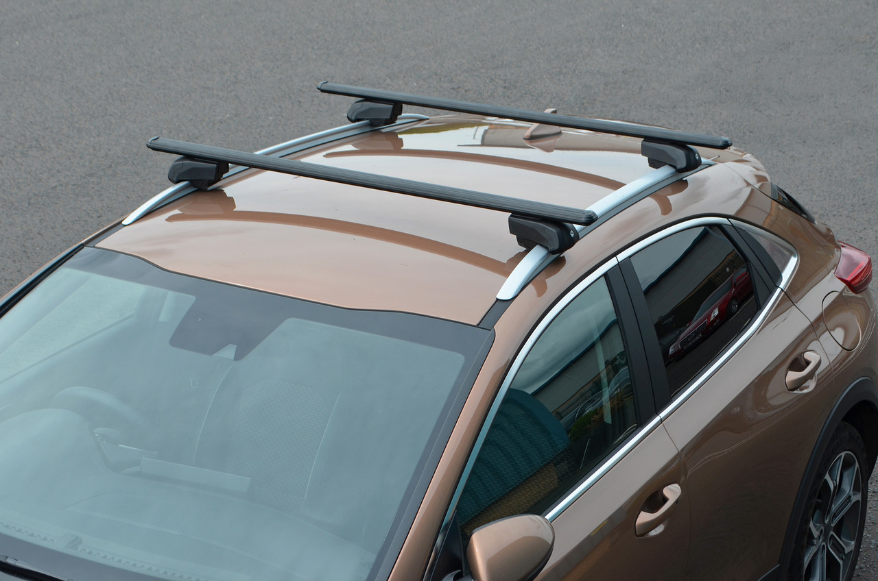 Black Cross Bars For Roof Rails To Fit Audi Q3 (2012-18) 75KG Lockable