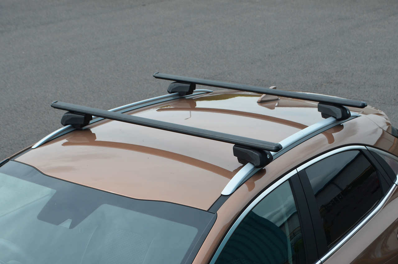 Black Cross Bars For Roof Rails To Fit Dacia Lodgy (2012+) 75KG Lockable