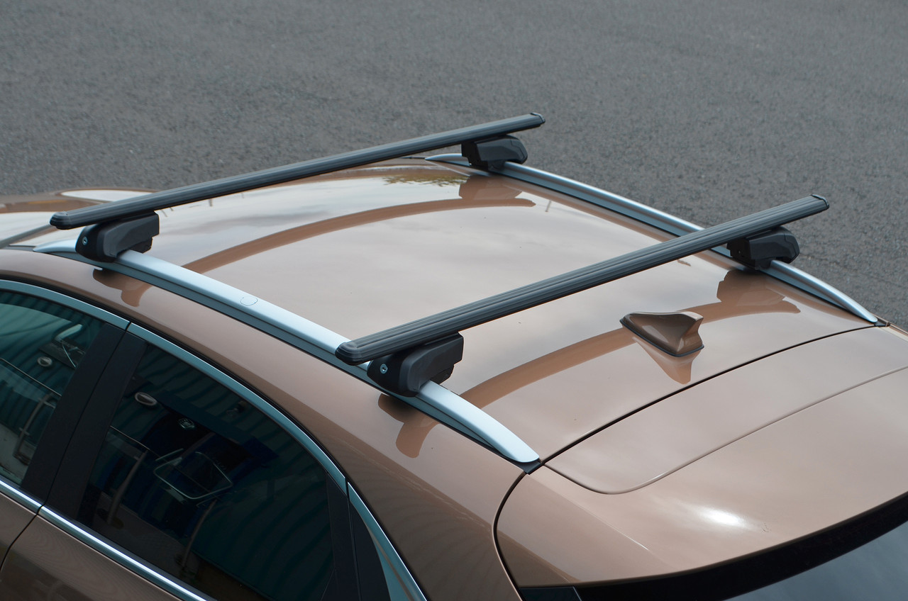 Black Cross Bars For Roof Rails To Fit Seat Ibiza Estate (2008-16) 75KG Lockable
