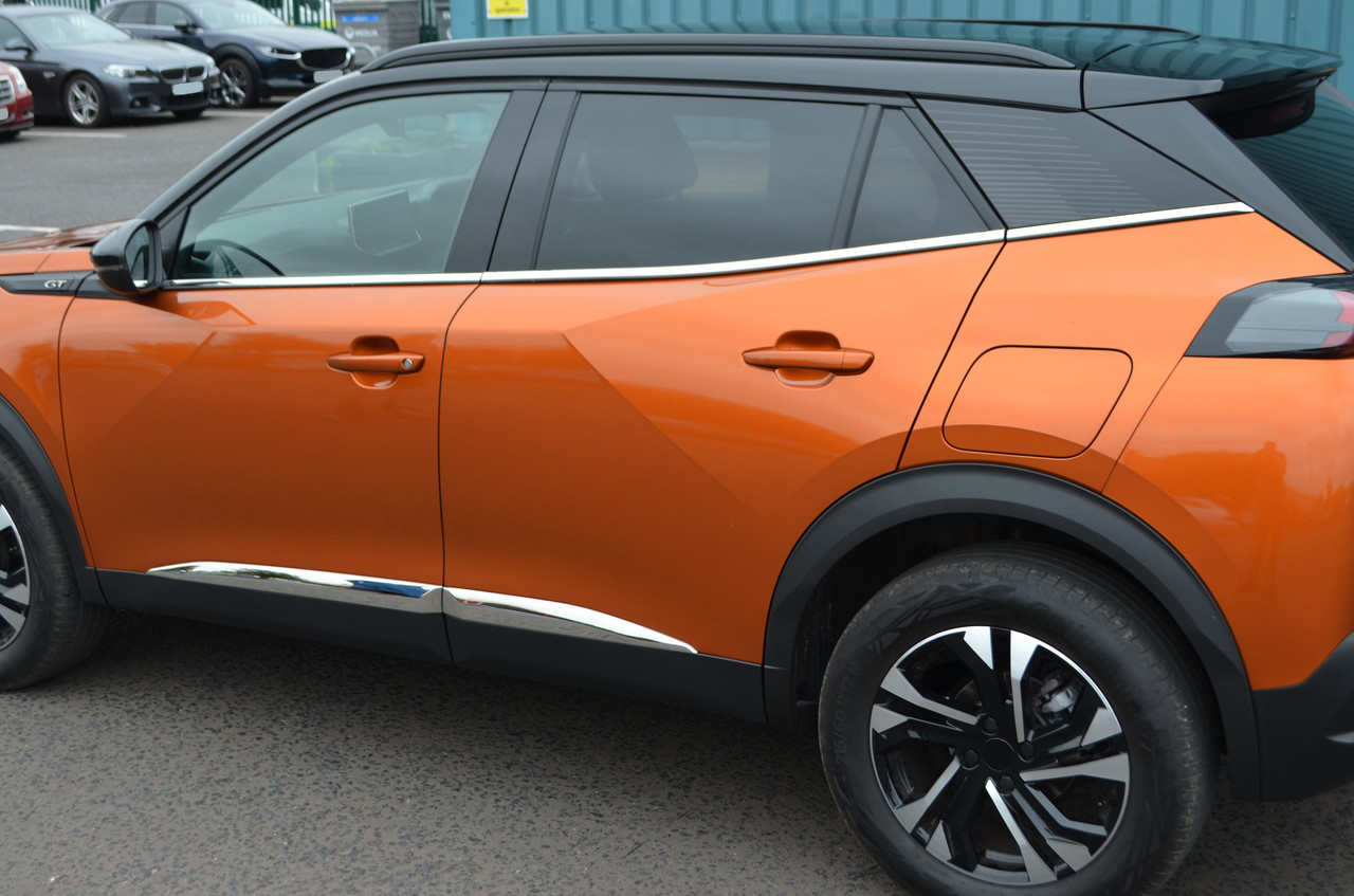 Chrome Side Door Window Sill Trim Set Covers To Fit Peugeot 2008 (2020+)