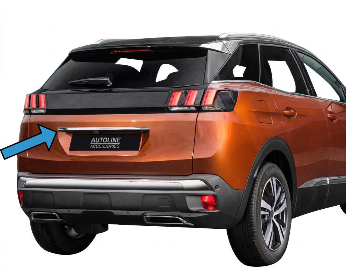 Chrome Rear Door Handle Tailgate Grab Trim To Fit Peugeot 3008 (2017+)