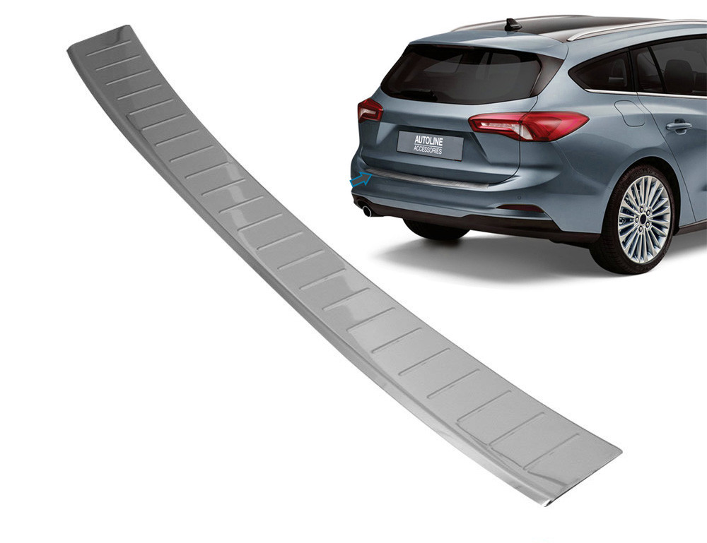 Chrome Rear Bumper Protector Scratch Guard To Fit Ford Focus IV Estate (2018+)