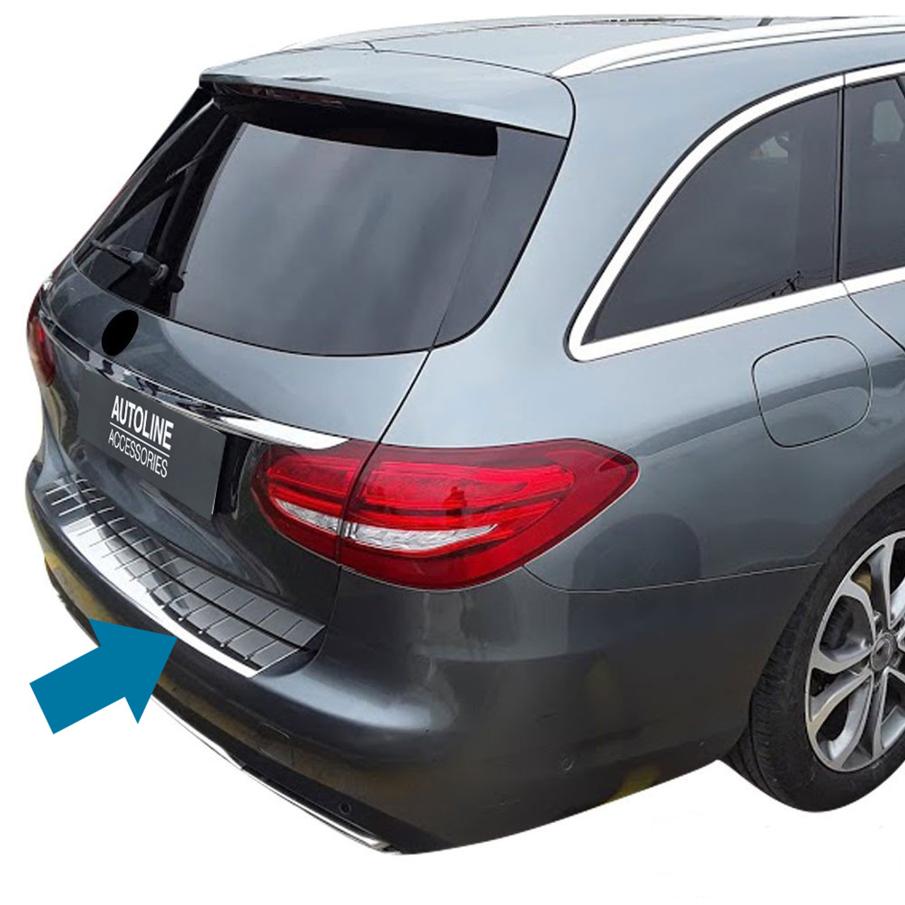 Chrome Rear Bumper Protector Guard To Fit Mercedes-Benz C-Class S205 (2014-21)