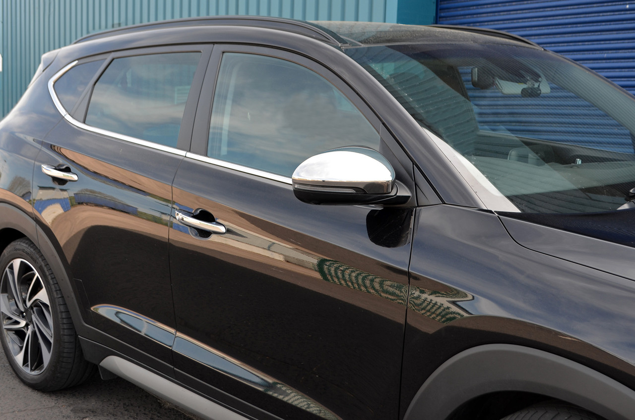 Chrome Wing Mirror Trim Covers Set To Fit Hyundai Tucson (2015+)