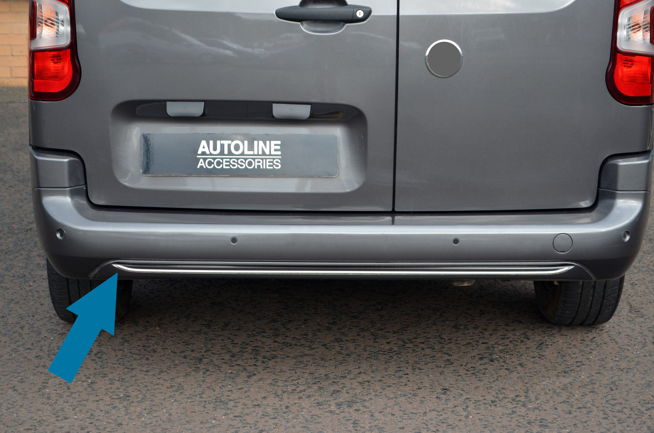 Chrome Rear Bumper Diffuser Trim To Fit Peugeot Rifter / Partner (2019+)