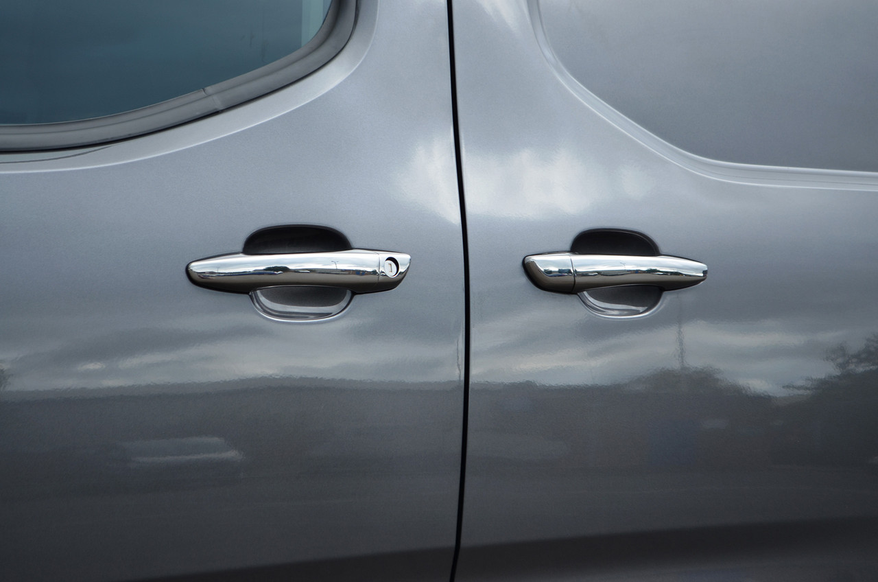 Chrome Door Handle Trim Set Covers To Fit RHD Peugeot Rifter / Partner (2019+)