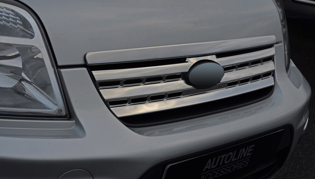 Chrome Front Grille Accent Trim Cover Set To Fit Ford Transit Connect (2009-12)