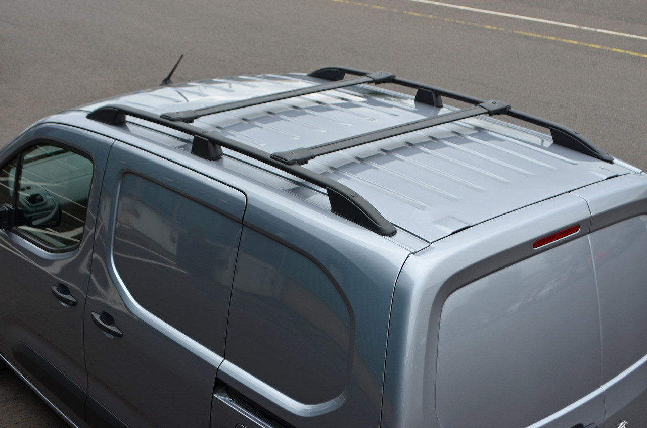 Black Cross Bar Rail Set To Fit Roof Side Bars To Fit Toyota ProAce City (2019+)