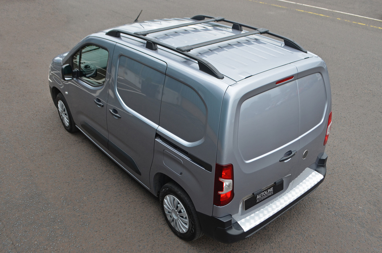 Black Aluminium Roof Rails and Cross Bars Set To Fit L1 Vauxhall Combo E (2019+)