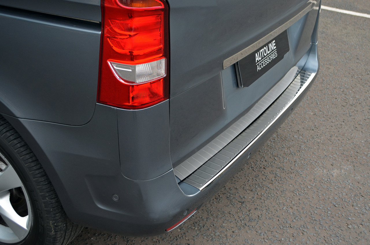 Black Chrome Bumper Protector Sill Cover To Fit Mercedes-Benz V-Class (2015+)