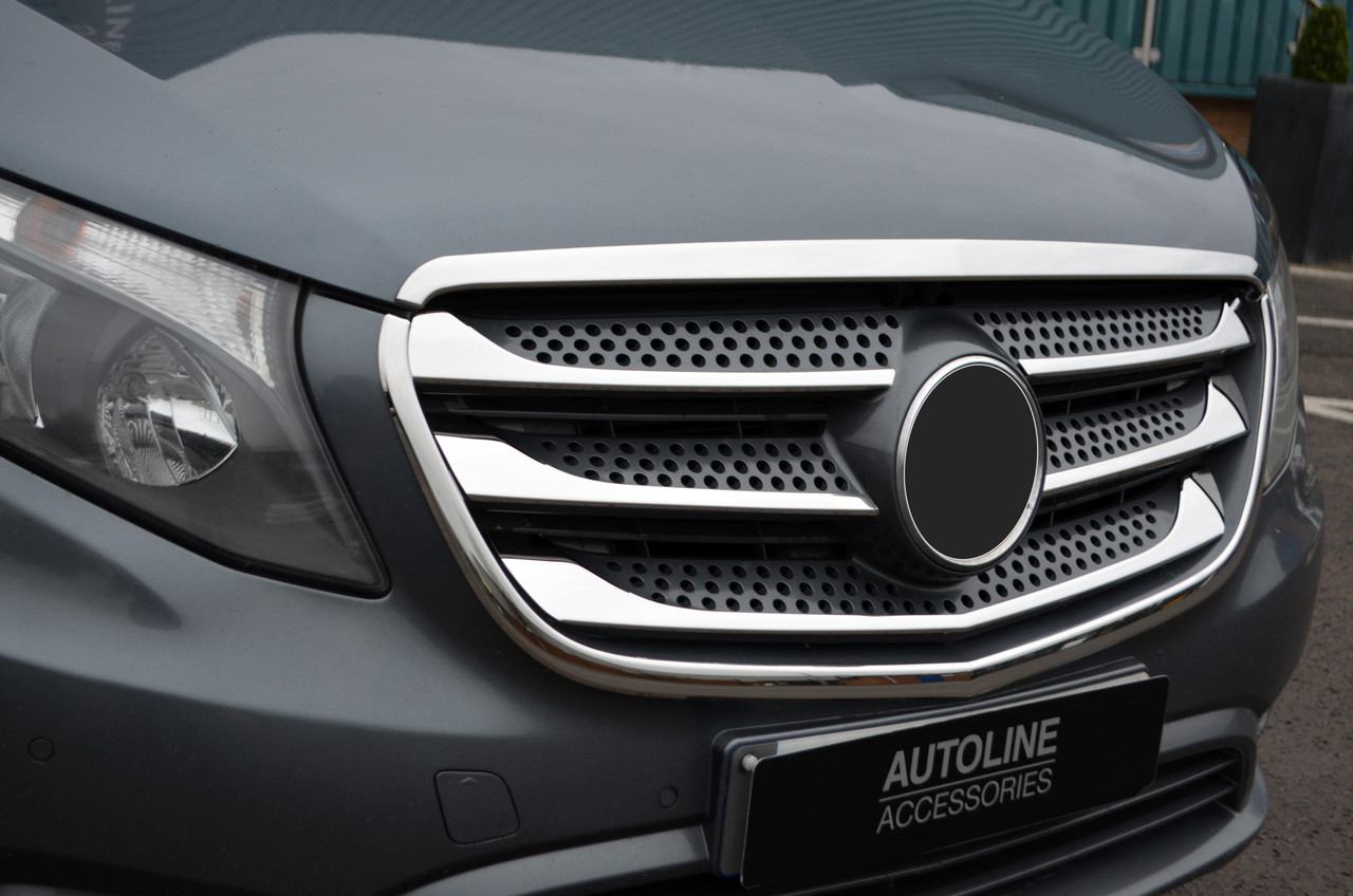 Griglia Surround Trim Cromata Per Mercedes-Benz Vito W447 (2015+) - Set Da 2 Pezzi In Acciaio Inox, Facile Installazione