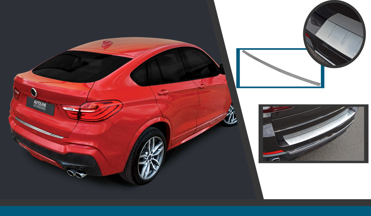 Rear Bumper Protector Scratch Guard Brushed Steel To Fit BMW X4 F26 (2014-18)