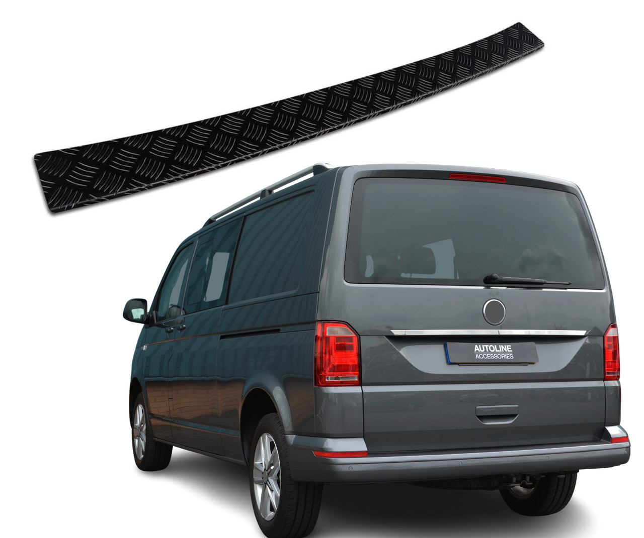 Black Anodised Rear Bumper Protector Guard For Volkswagen T6 Transporter (2016+)