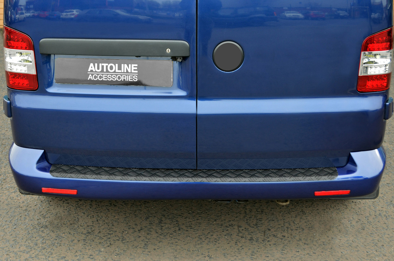 Black Anodised Rear Bumper Protector For 2Door Volkswagen T6 Transporter (2016+)