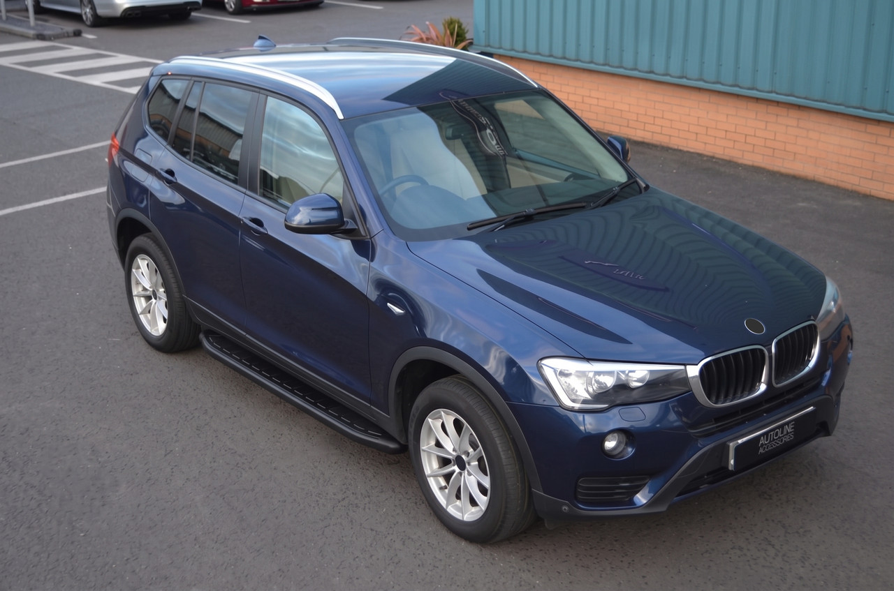 Black Aluminium Side Steps Bars Running Boards To Fit BMW X3 (2011-17)