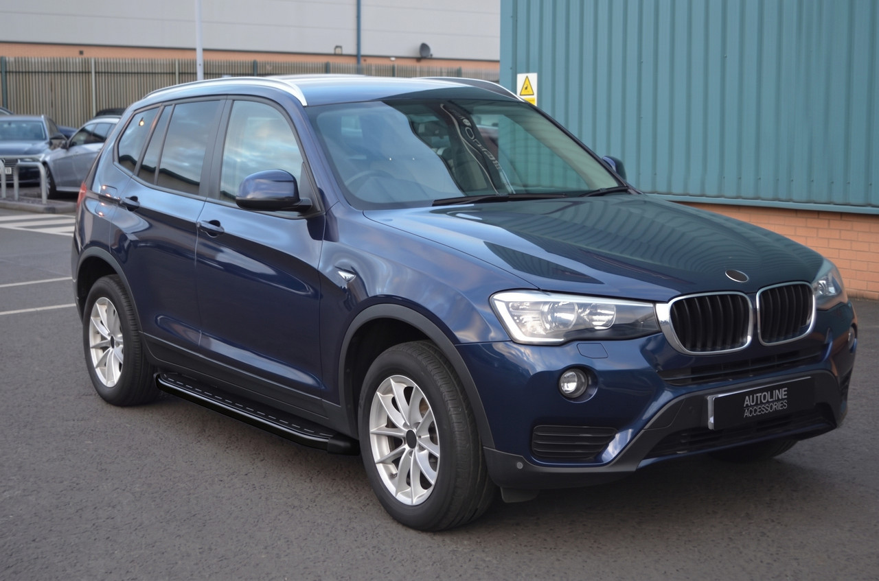 Black Aluminium Side Steps Bars Running Boards To Fit BMW X3 (2011-17)