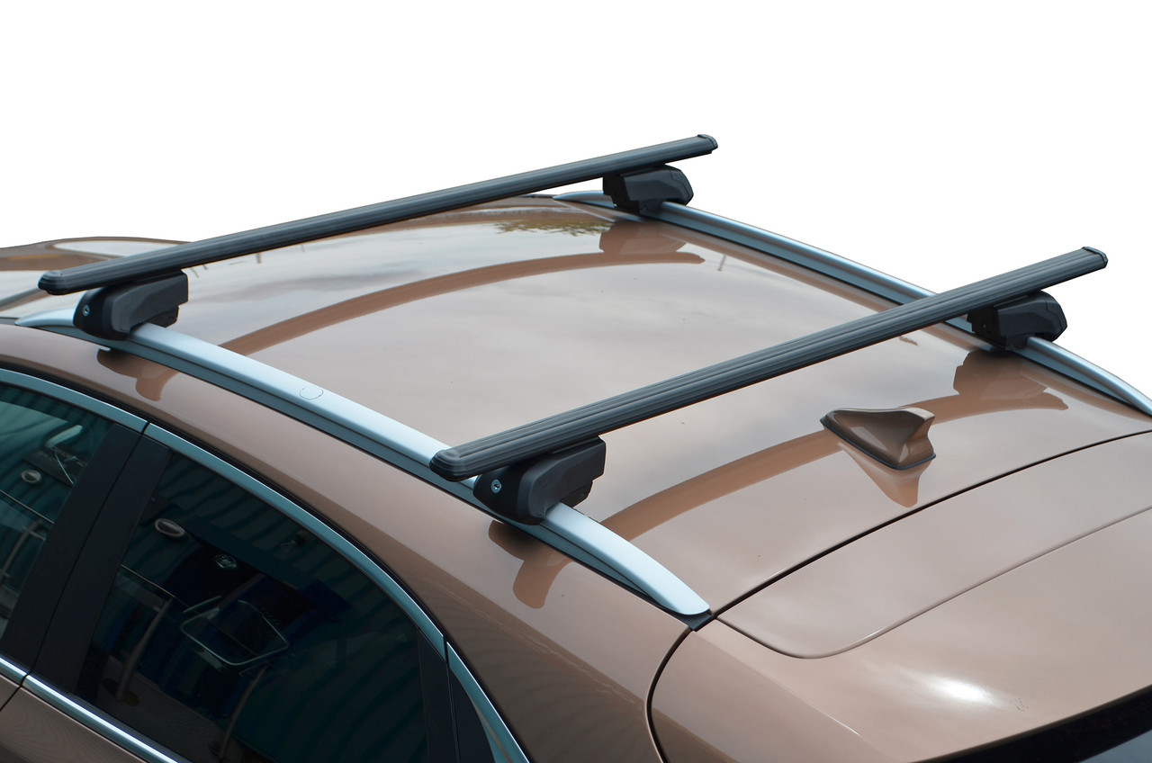 Black Cross Bars For Roof Rails To Fit Porsche Macan (2014+) 75KG Lockable