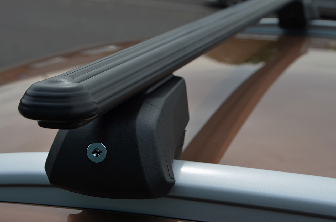 Black Cross Bars For Roof Rails To Fit Volvo V90 (2016+) 75KG Lockable
