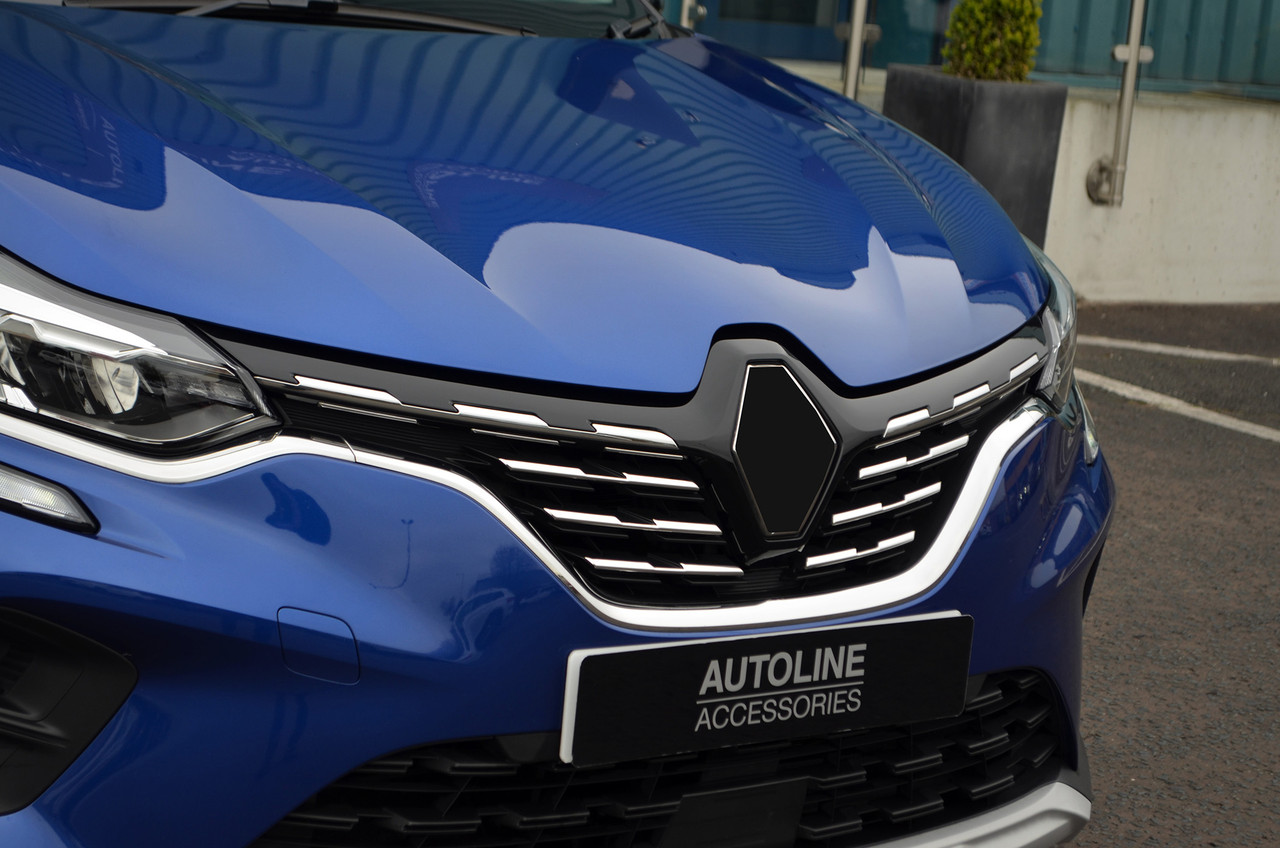 Chrome Trim Set For Renault Captur 2020+: Mirrors/Grille/Fog Lights/Bumper Sill