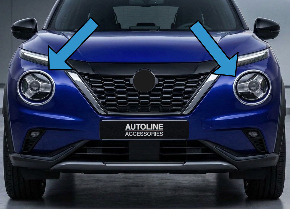 Chrome Headlight Headlamp Trim Covers To Fit Nissan Juke (2020+)
