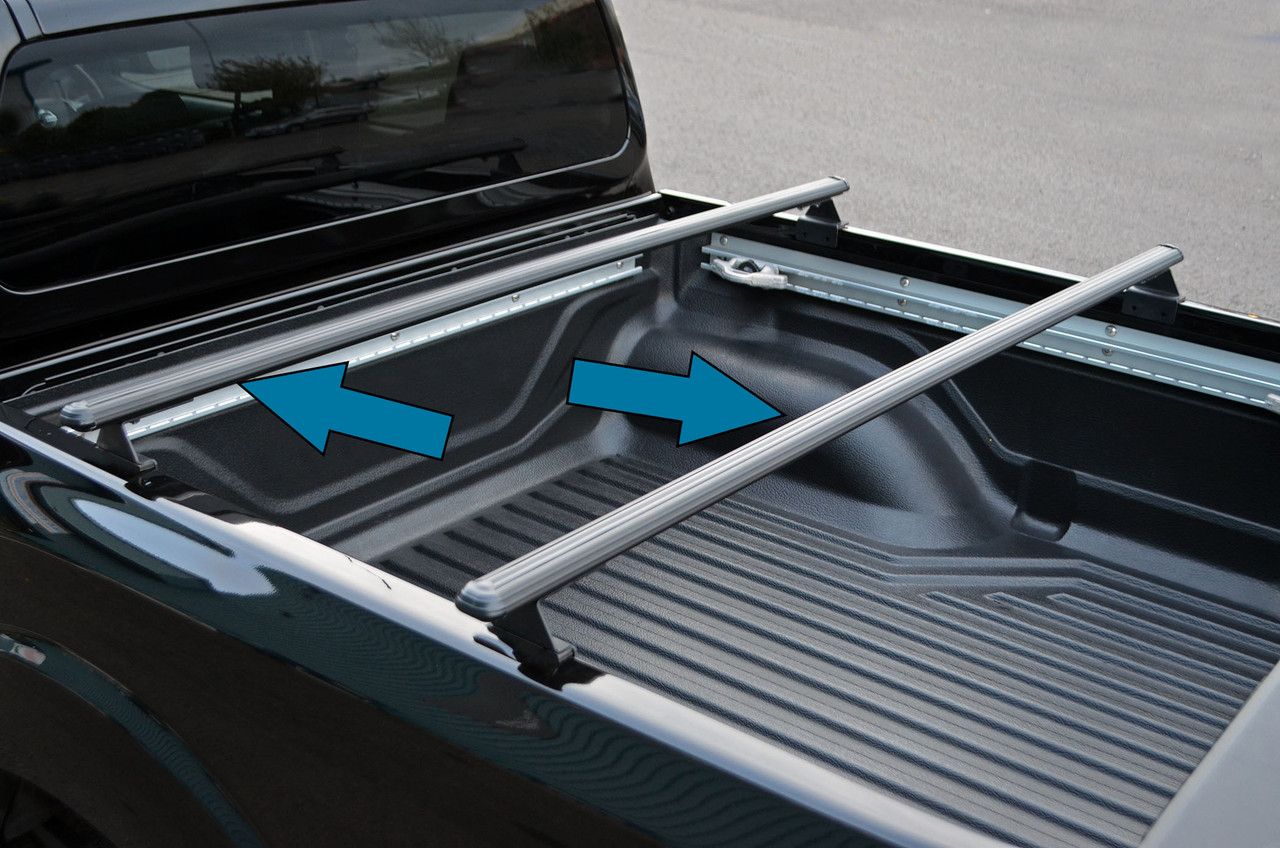 Truck Bed Rack Load Carrier Bars To Fit Ford Ranger (2015-22) - Black