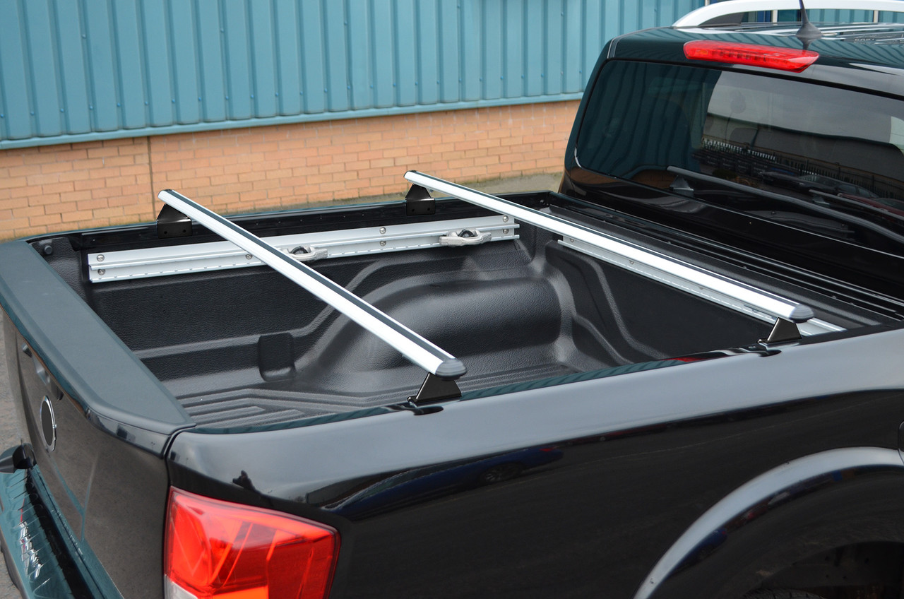 Truck Bed Rack Load Carrier Bars To Fit Nissan Navara D40 (2005-14) - Silver
